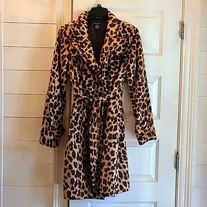 Leopard print trench coat